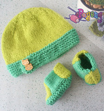 17.04.B: Hat and Booties Baby set - For Him